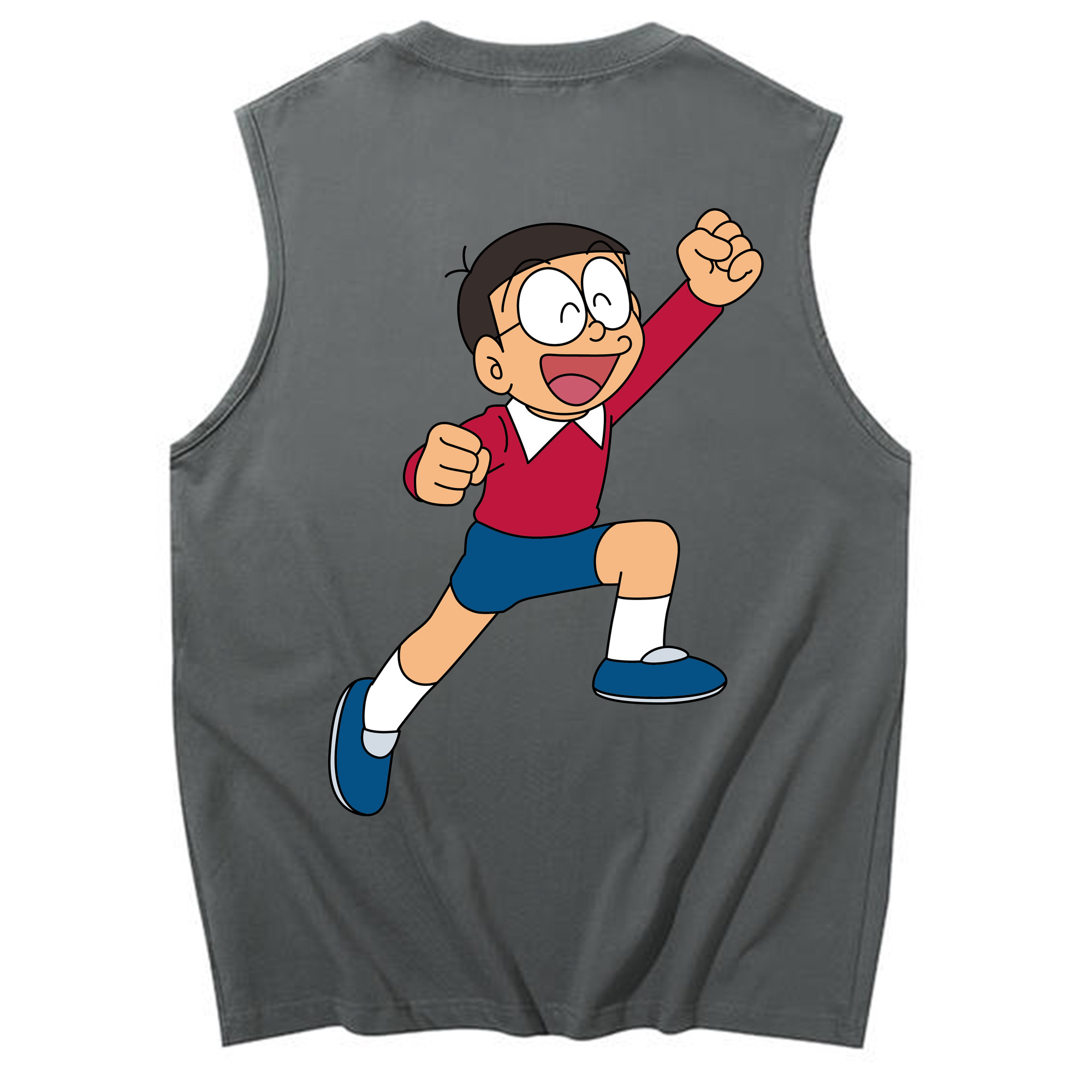 （画像用） ドラえもん 野比 のび太 Doraemon Nobita Nobi コットン100％タンクトップ（背面プリント）